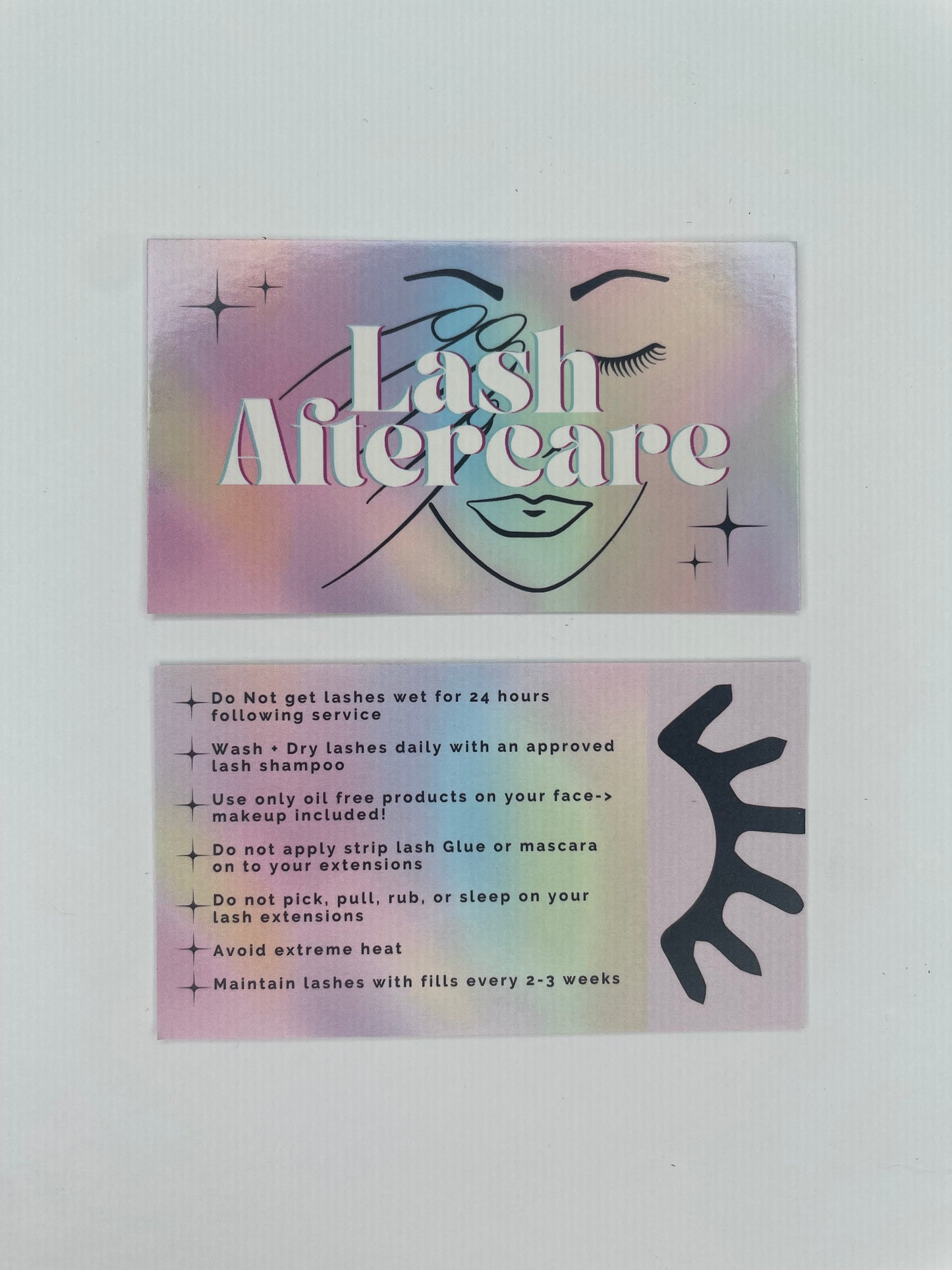 Lash Extension Aftercare Instruction Cards — Pastel Princess 🌸