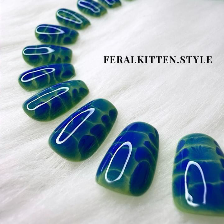 Over The Sea — Custom Press On Nails by Feral Kitten